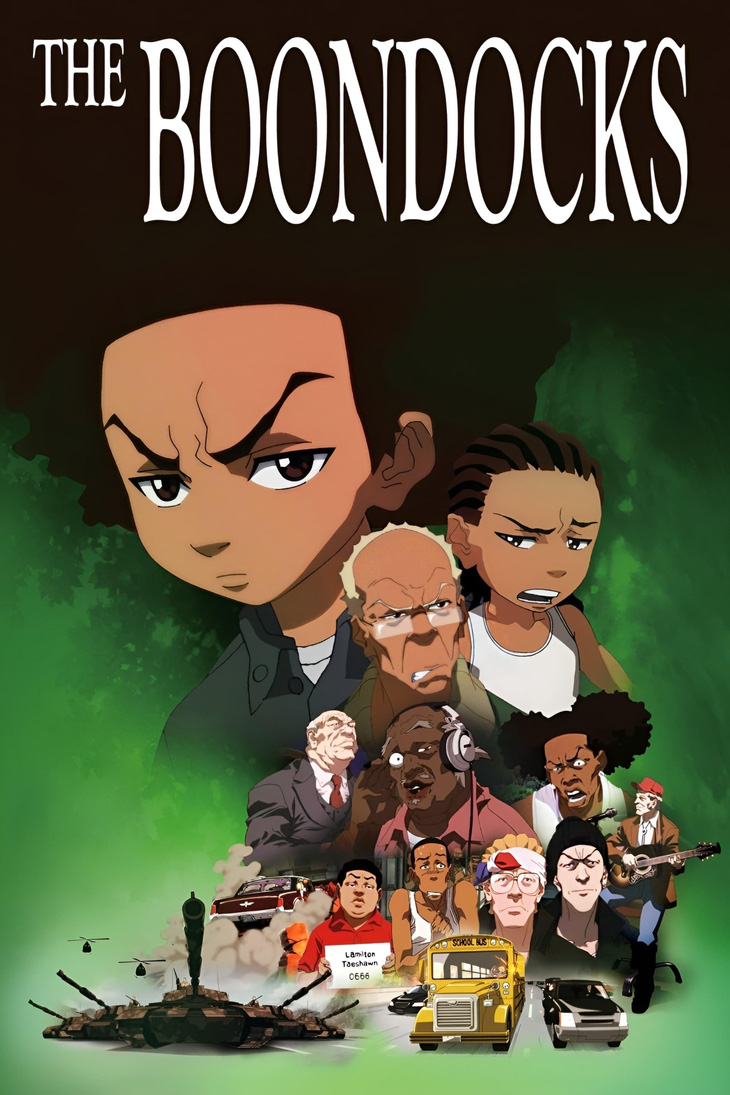 The Boondocks có điểm Imdb là 8.5, đây là một series hoạt hình dùng sự hài hước để phản ánh các vấn đề về chủng tộc, chính trị và văn hóa trong xã hội Mỹ.