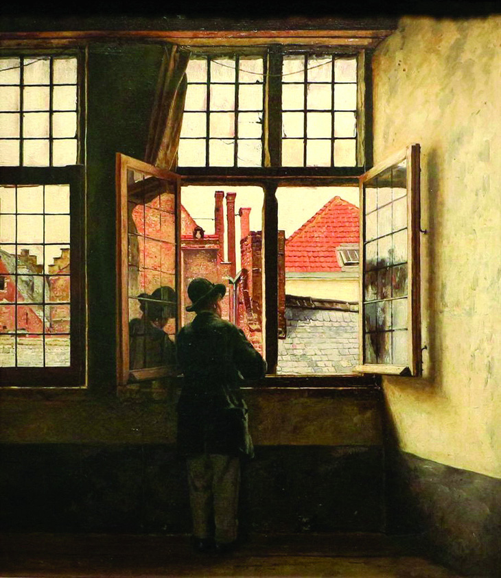 Tranh Người đàn ông bên cửa sổ, sơn dầu trên canvas, 1876, họa sĩ Henri De Braekeleer, Bỉ