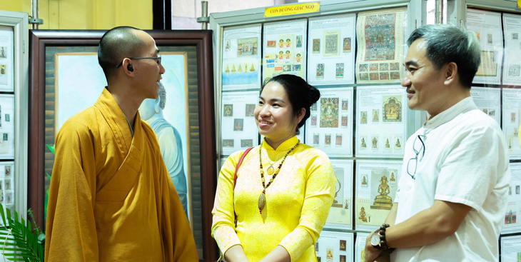 Đại đức Thích Thị Vinh - trụ trì chùa Bửu Đà - mong triển lãm mang đến cho người xem nhiều thông tin thú vị - Ảnh: Lê Minh chùa Bửu Đà