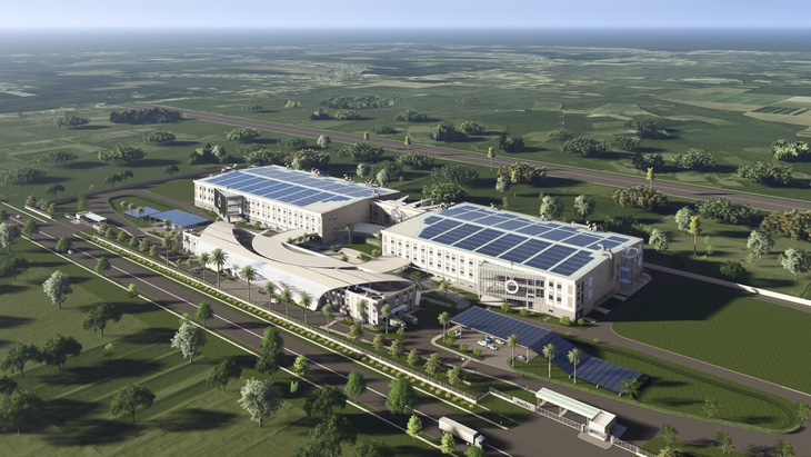 Phối cảnh nhà máy sẽ dùng 100% năng lượng tái tạo của Tập đoàn Pandora tại Việt Nam