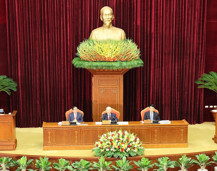 Tổng bí thư Nguyễn Phú Trọng chủ trì và phát biểu khai mạc Hội nghị- Ảnh: TTXVN