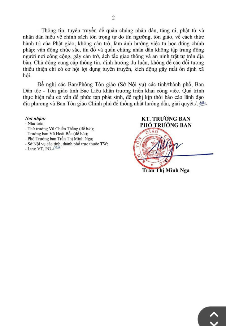 Ban Tôn giáo Chính phủ và Giáo hội Phật giáo Việt Nam ra văn bản về ‘sư Thích Minh Tuệ’- Ảnh 3.