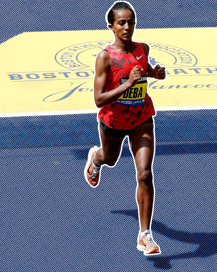 Bunzunesh Deba trong giải chạy Boston Marathon năm xưa.
