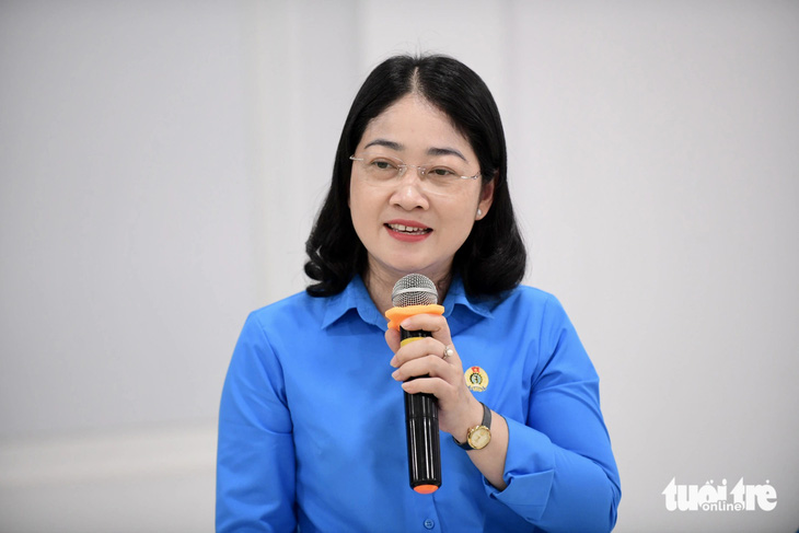Bà Nguyễn Kim Loan - chủ tịch Liên đoàn Lao động tỉnh Bình Dương - cho hay nhu cầu thuê nhà đối với người lao động Bình Dương hiện rất lớn - Ảnh: QUANG ĐỊNH