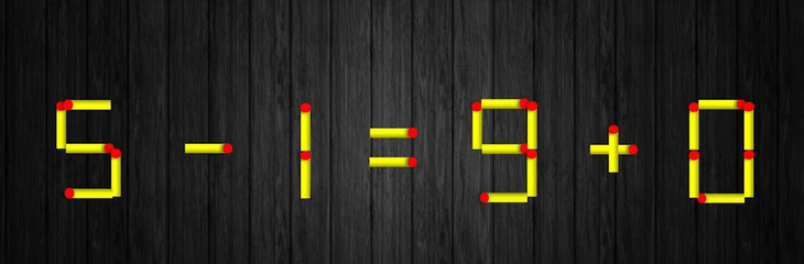 Thử tài IQ: Di chuyển một que diêm để 5-1=9+0 thành phép tính đúng- Ảnh 1.