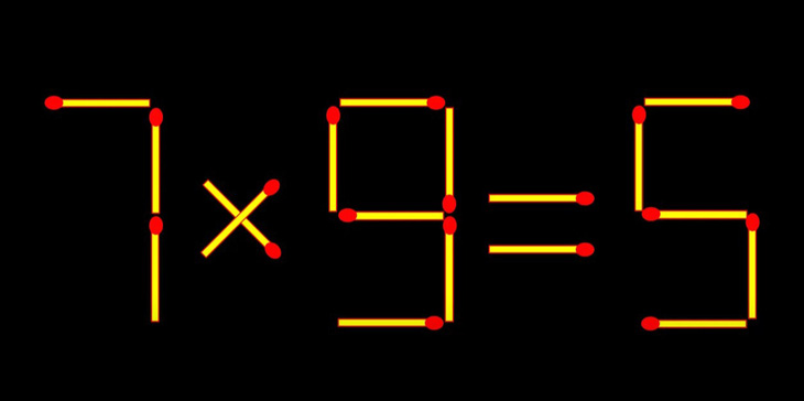 Thử tài IQ: Di chuyển một que diêm để 7x9=5 thành phép tính đúng- Ảnh 1.