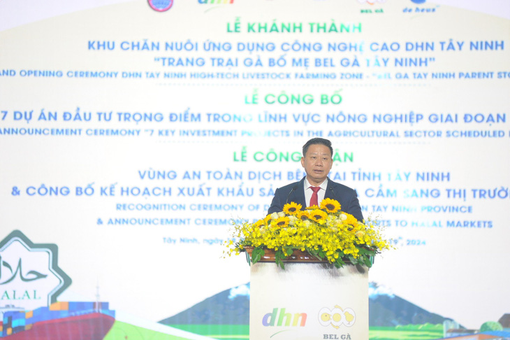 Ông Nguyễn Thanh Ngọc - chủ tịch UBND tỉnh Tây Ninh - phát biểu tại chuỗi sự kiện nông nghiệp Tây Ninh - Ảnh: THU HÀ