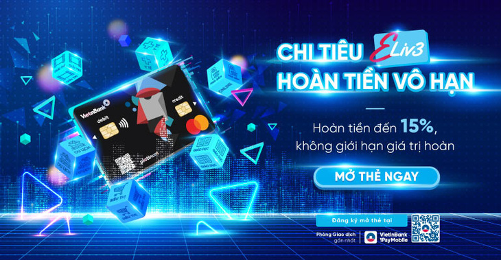 Chi tiêu bằng thẻ VietinBank Mastercard Eliv3 được hoàn tiền đến 15% - Ảnh: VTB