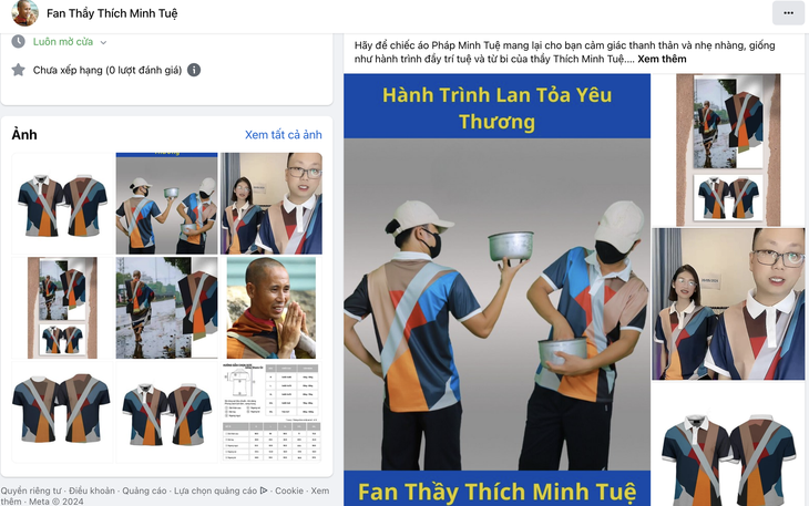 Shop thời trang online đua thiết kế, bán trang phục 'bắt trend' thầy Thích Minh Tuệ