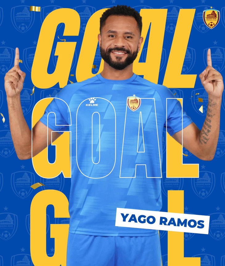 Yago Ramos là người hùng của Quảng Nam với cú đúp vào lưới Bình Dương - Ảnh: QNFC