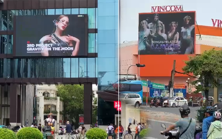 Hình ảnh của chị đẹp Diệp Lâm Anh, Trang Pháp đang bất ngờ “phủ sóng” trên hàng loạt pa nô, billboard sau khi nhóm LUNAS tung MV đầu tay. Đây là món quà mà fan dành tặng cho thần tượng của mình trong dự án mới.