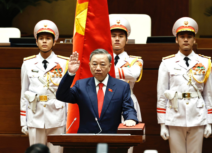 Tân Chủ tịch nước Tô Lâm tuyên thệ sáng 22-5 - Ảnh: Tư liệu TTO