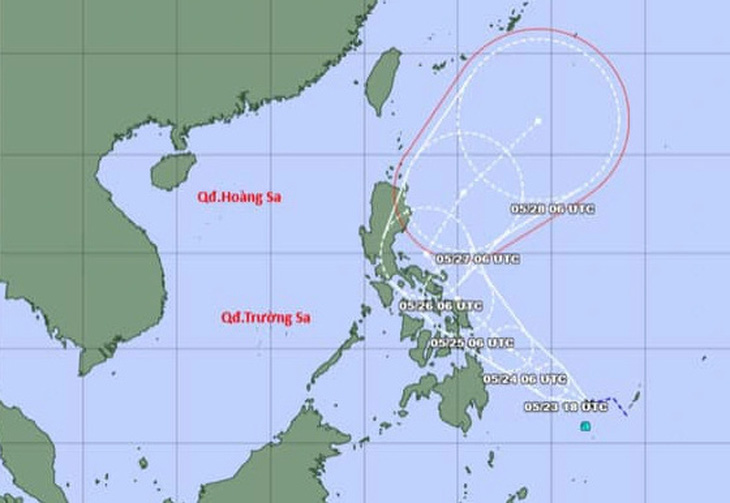 Dự báo đường đi của cơn bão đầu tiên trên khu vực Tây Bắc Thái Bình Dương - Ảnh: NCHMF