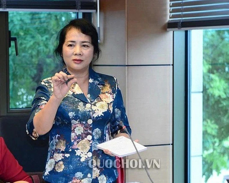 Bà Trần Kim Yến phát biểu tại Quốc hội - Ảnh: Quốc hội