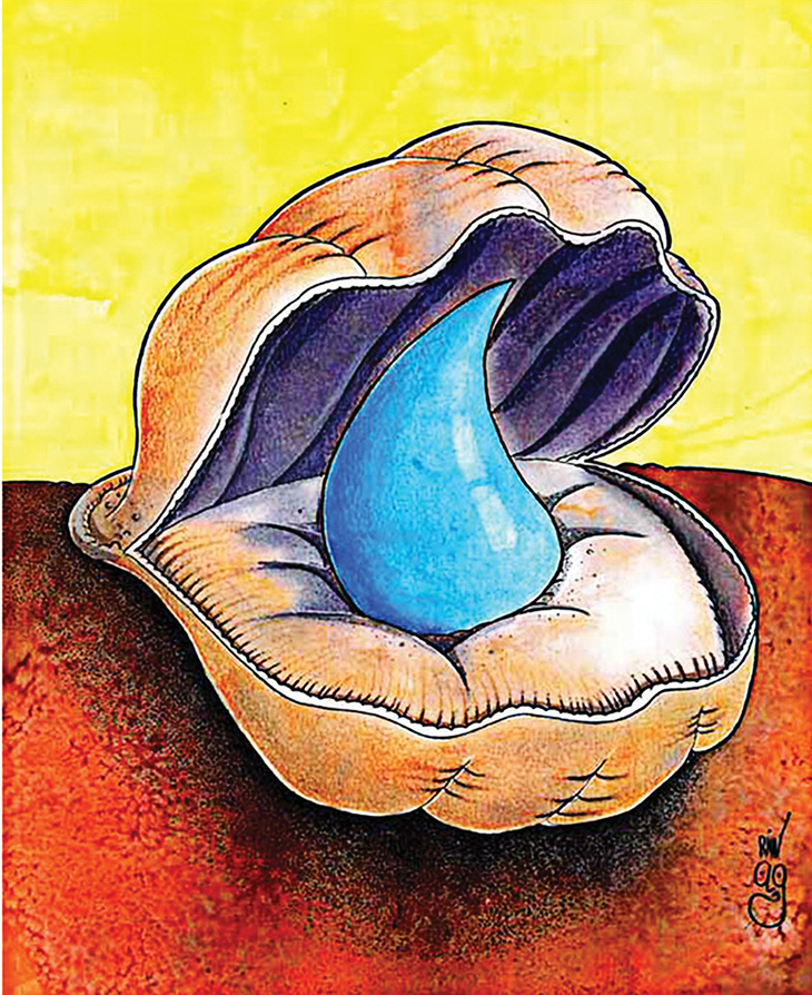 Giọt nước quý hơn cả ngọc trai - tranh của Armin Ganjdeh, họa sĩ Iran.