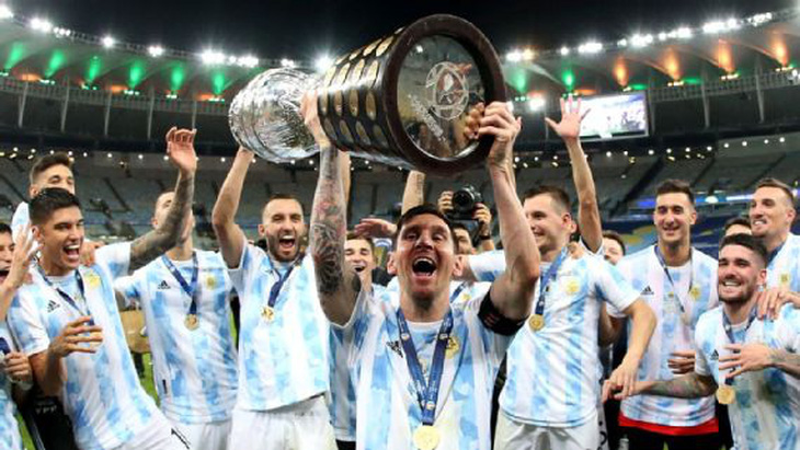 Messi và tuyển Argentina chỉ nhận được 6,5 triệu USD tiền thưởng cho chức vô địch Copa America năm 2021 - Ảnh: Getty