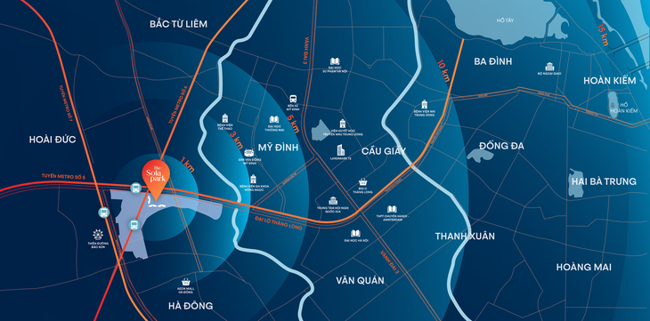 The Sola Park sở hữu nhiều ưu thế khi nằm tại cửa ngõ đại đô thị thông minh phía Tây Hà Nội