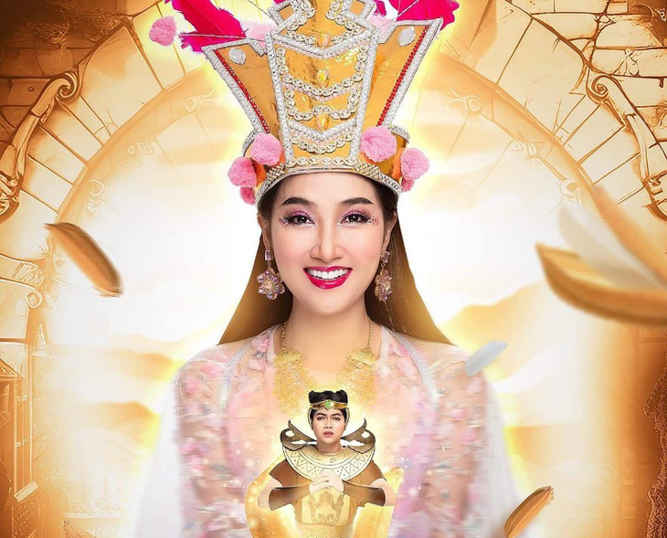 Quỳnh Lam vai Bà Tiên Truyện và Trung Tín (ảnh nhỏ) vai hoàng tử Mễ Cốc