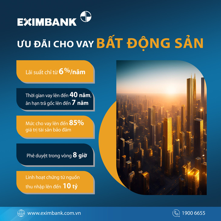 Eximbank mạnh tay hỗ trợ gói vay bất động sản 