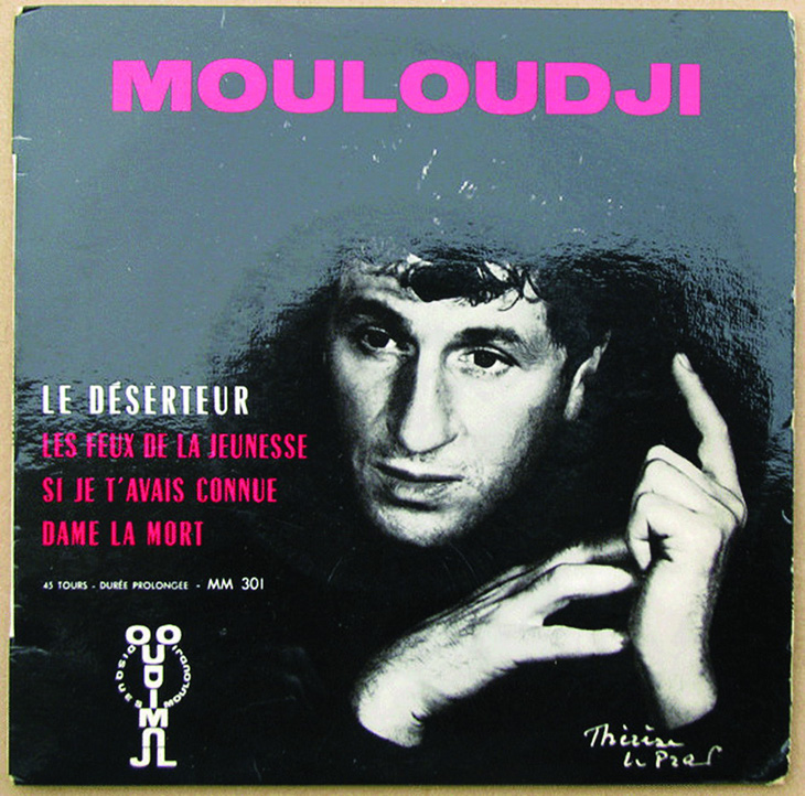 Bìa EP 4 bài của Mouloudji năm 1965.