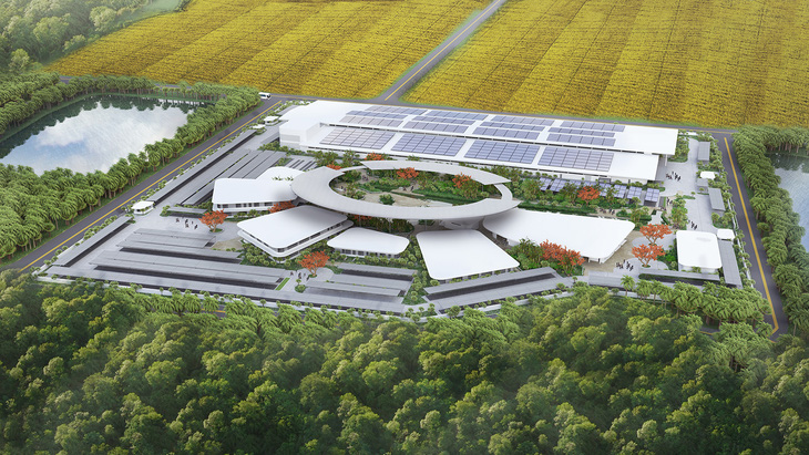 Pandora cho biết nhà máy tại Việt Nam sẽ dùng 100% nguồn năng lượng tái tạo. Trong ảnh là nhà máy dùng điện mặt trời của Pandora tại Thái Lan 