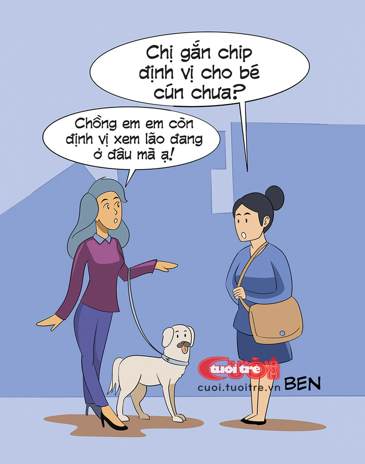 Chị gắn chip cho cún cưng chưa? - Tranh: BEN 