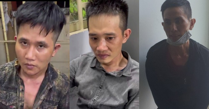 Huy, Hoàng, Quang (từ trái qua) bị bắt - Ảnh: Công an cung cấp