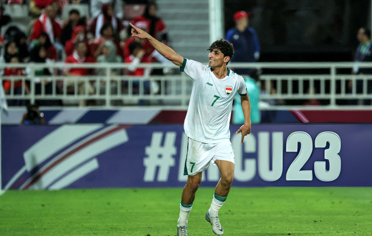 Ali Jasim là người ghi bàn thắng quyết định giúp U23 Iraq giành vé đến với Olympic 2024- Ảnh: GETTY