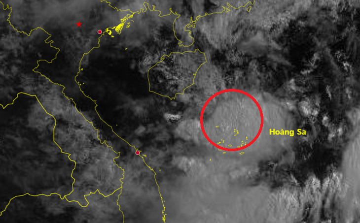 Khu vực quần đảo Hoàng Sa (Việt Nam) có khả năng hình thành áp thấp nhiệt đới trong hôm nay - Ảnh: NCHMF