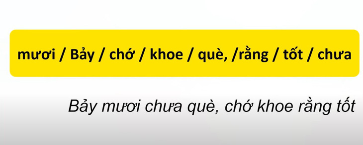 Thử tài tiếng Việt: Sắp xếp các từ sau thành câu có nghĩa (P82)- Ảnh 2.
