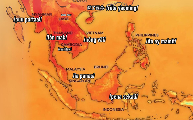 "Nóng quá" trong ngôn ngữ các nước nói thế nào?
