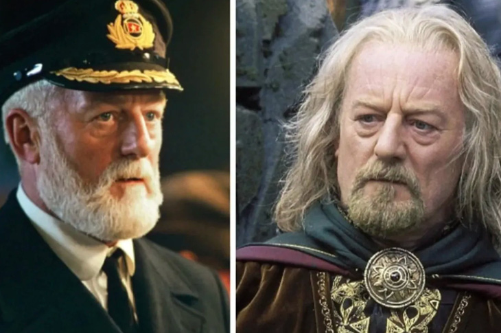 Bernard Hill trong hai phim Titanic và Lord of the Rings (Chúa tể những chiếc nhẫn)
