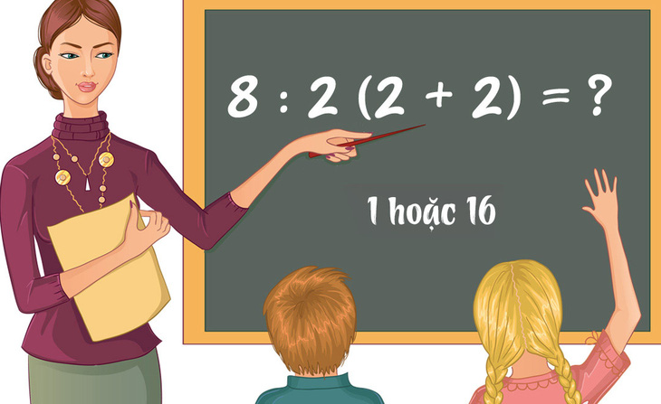 Thử thách toán học: 8 : 2 (2+2) = 1 hay 16?- Ảnh 1.