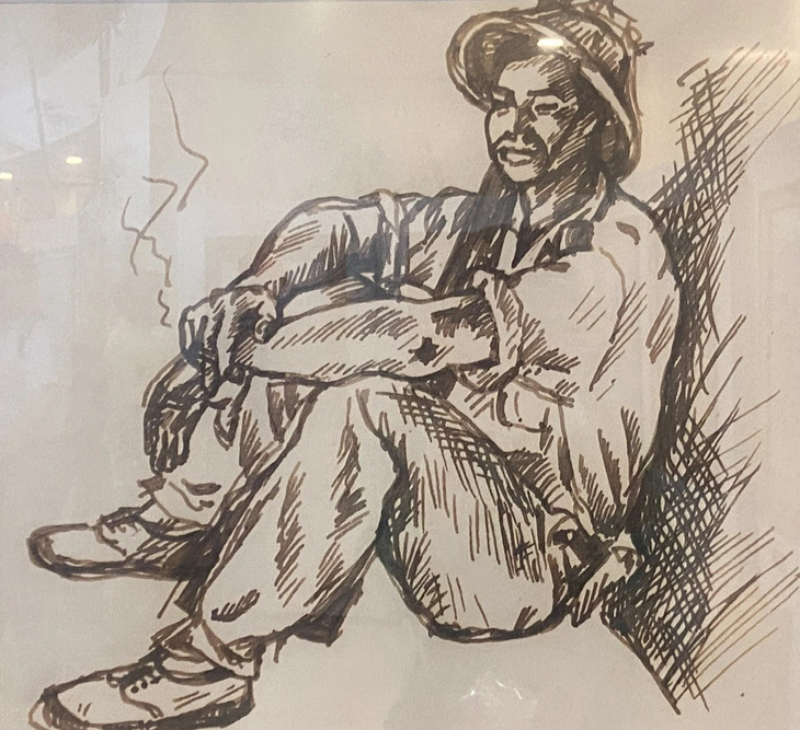 Ký họa bút sắt Tán gẫu, 1954