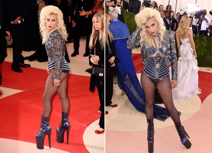 Đôi khi, mặc đẹp như tiên giáng trần cũng không gây ấn tượng bằng diện đồ xấu tới độ 'ma chê quỷ hơn'. Và Lady Gaga có lẻ cảm nhận điều đó rõ hơn bất cứ ai sau pha xuất hiện gây điêu đứng giới thời trang tại Met Gala 2016. Outfit mang hình tượng nữ robot với áo khoác kim loại của Versace mix cùng boots cao lênh khênh như 