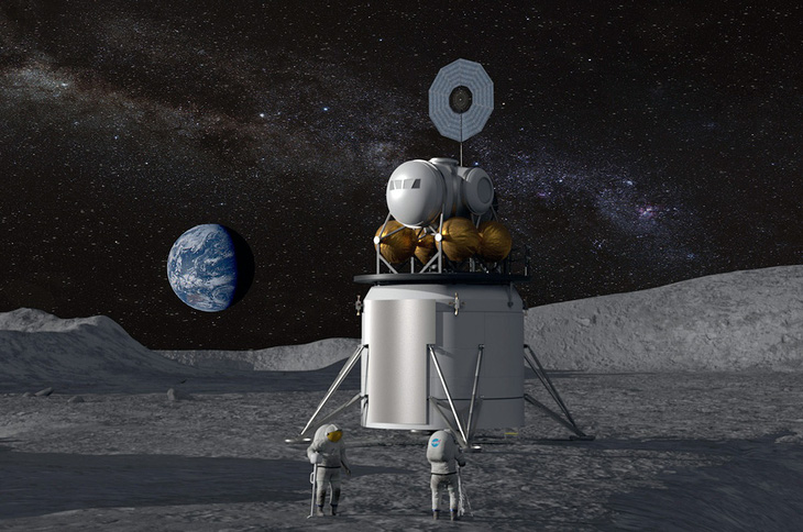 Hình ảnh phác họa về cuộc đổ bộ lên Mặt trăng trong chương trình Artemis của NASA - Ảnh: NASA