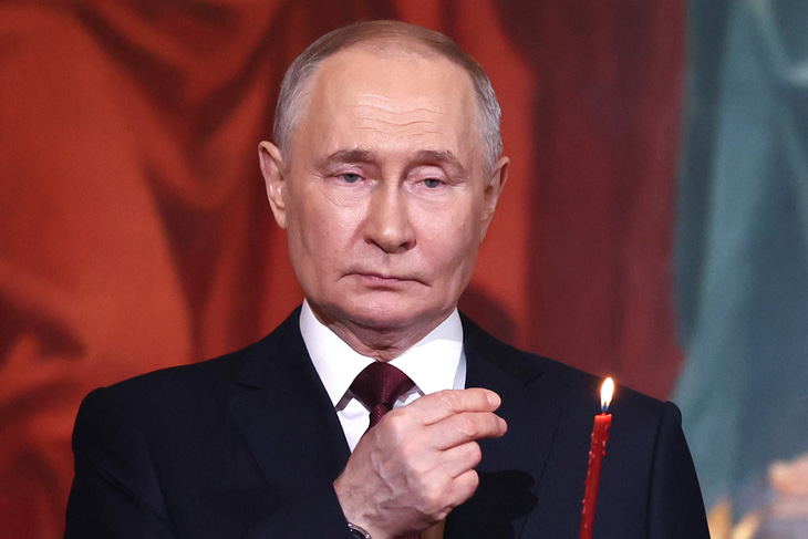 Tổng thống Nga Vladimir Putin tại một sự kiện tôn giáo hôm 5-5 - Ảnh: AFP