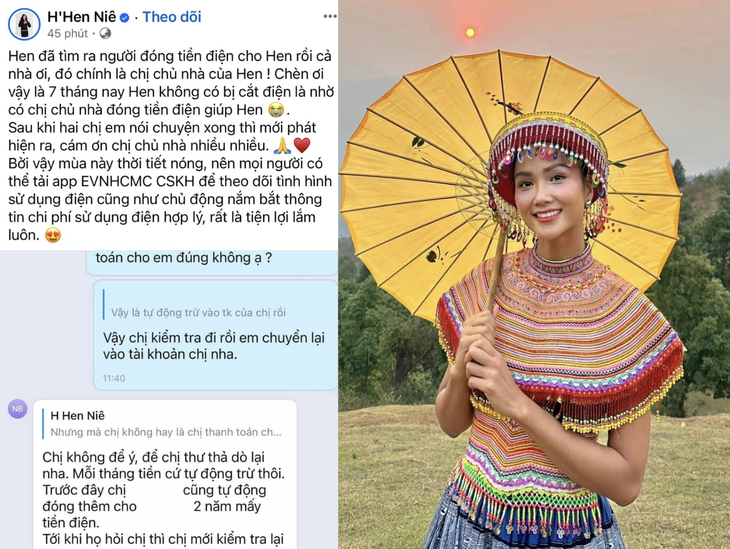 Mạng xã hội xôn xao việc hoa hậu H'Hen Niê không đóng tiền điện 7 tháng như vẫn xài điện phà phà khiến sau đó hoa hậu H'Hen Niê đã đính chính thông tin 