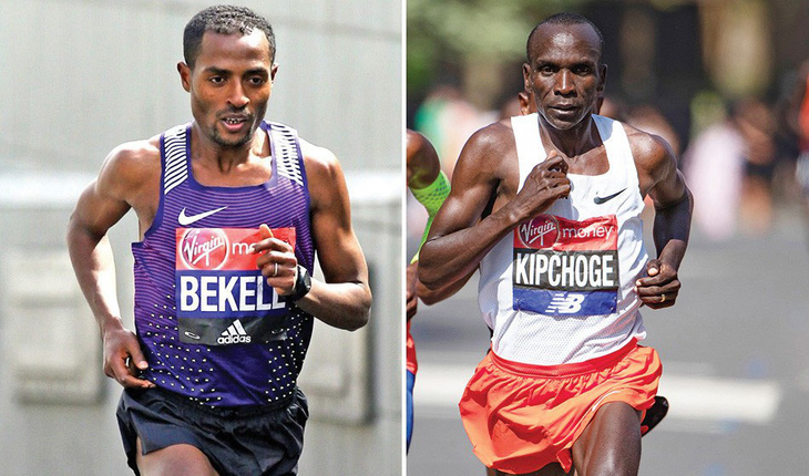 Hai huyền thoại Bekele (trái) và Kipchoge đụng độ ở Olympic 2024, lần đầu tiên sau 16 năm - Ảnh: GETTY