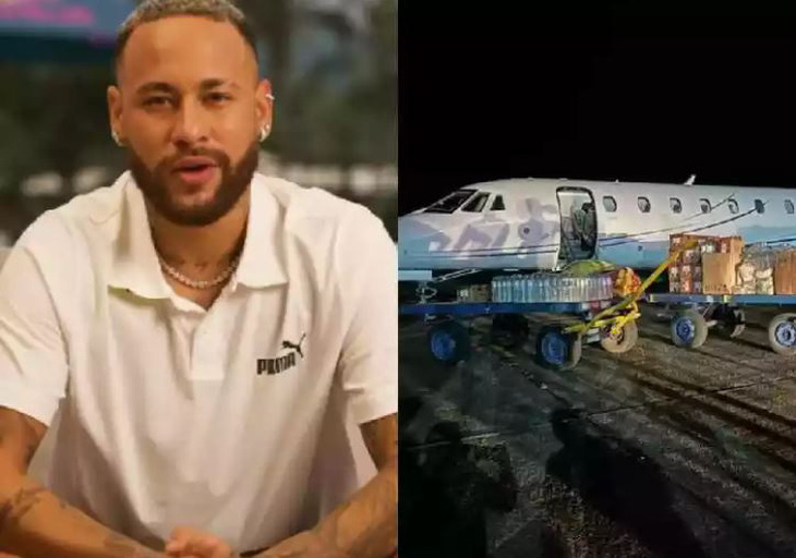 Neymar dùng máy bay riêng chở 2 tấn hàng viện trợ cho các nạn nhân lũ lụt