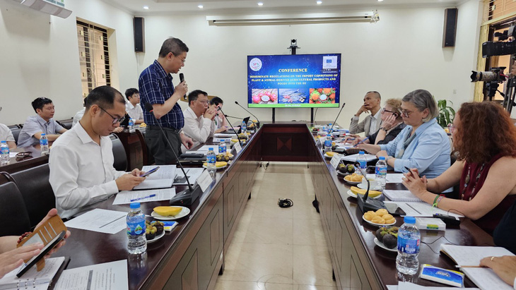 Lãnh đạo Văn phòng SPS Việt Nam phát biểu tại hội nghị - Ảnh: NGUYỆT HẰNG