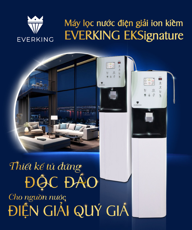 Máy lọc nước ion kiềm tủ đứng tích hợp chức năng nóng lạnh EVERKING EKSignature- Ảnh 1.