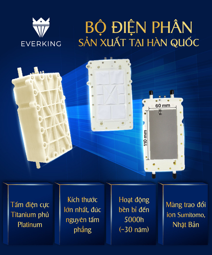 Máy lọc nước ion kiềm tủ đứng tích hợp chức năng nóng lạnh EVERKING EKSignature- Ảnh 3.