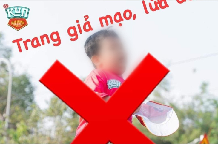 Fanpage giả mạo giải chạy Marathon Kid trên Facebook mà chị H. đã liên hệ và bị lừa - Ảnh: Facebook