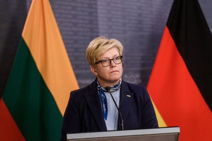 Thủ tướng Ingrida Simonyte của Lithuania tuyên bố chỉ còn chờ Ukraine yêu cầu gửi quân - Ảnh: AFP
