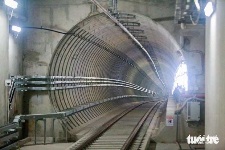 Đường hầm ngầm đoạn kết nối ga Bến Thành và Nhà hát TP.HCM (thuộc tuyến metro số 1) - Ảnh: CHÂU TUẤN