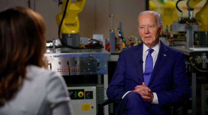 Tổng thống Joe Biden trong cuộc phỏng vấn độc quyền trên Đài CNN ngày 8-5 - Ảnh: CNN