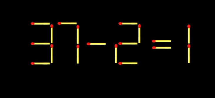 Thử tài IQ: Di chuyển một que diêm để 37-2=1 thành phép tính đúng- Ảnh 1.