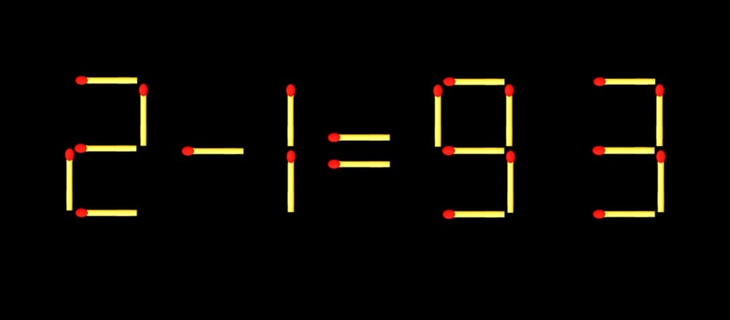 Thử tài IQ: Di chuyển một que diêm để 2-1=93 thành phép tính đúng- Ảnh 1.
