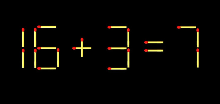 Thử tài IQ: Di chuyển một que diêm để 7+4=3 thành phép tính đúng- Ảnh 5.